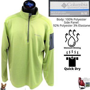 Columbia M Lime Green 1/2 Zip Running Pullover